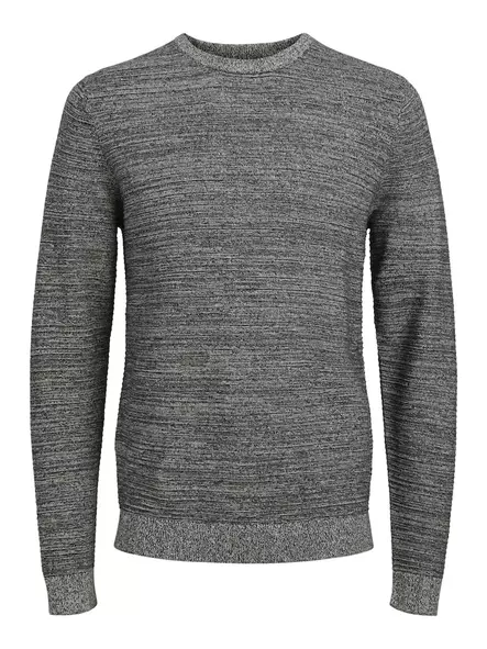Jack&Jones men's sweater Otto Crew Neck black/twisted - Men's knitwear - 137285 - 1