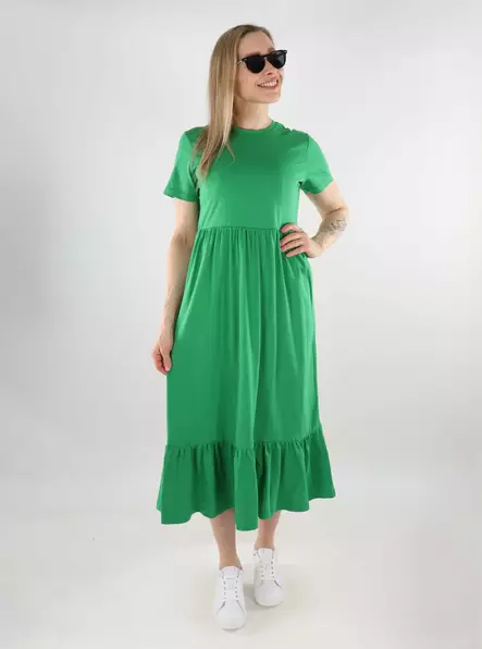 Only organic cotton dress ONLMAY Peplum green bee - Dresses and tunics - 138205 - 1