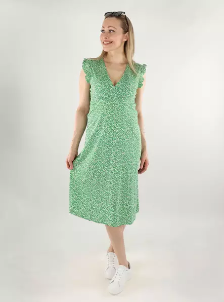 Only organic cotton dress Wrap Midi green bee/mia ditsy - Dresses and tunics - 138125 - 1