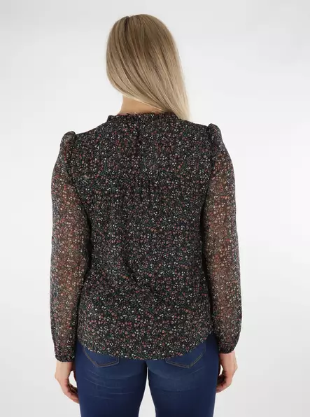 Only Shirt Ditsy black/edit ditsy - Women's long sleeved shirts - 136625 - 2