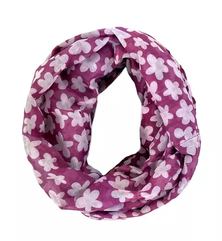 Pieces floral tube scarf raspberry radia/candle pin - Women's scarfs - 140145 - 1