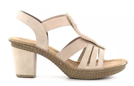 Rieker women's high-heeled sandals 66526-62 beige - Rieker women`s sandals - 137965 - 2