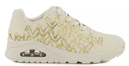 Skechers Sneakers 177975/NTGD UNO - GOLDEN HEART Natural/Gold - Skechers women`s sneakers - 141455 - 1
