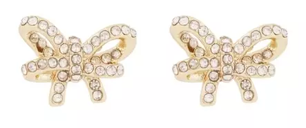 Snö of Sweden Earrings Ribbon gold/clear - Earrings - 140025 - 1