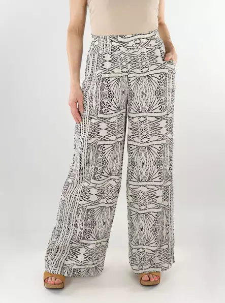 Vero Moda casual trousers VMMENNY Wide oatmeal/tenna - Women's trousers - 138455 - 1