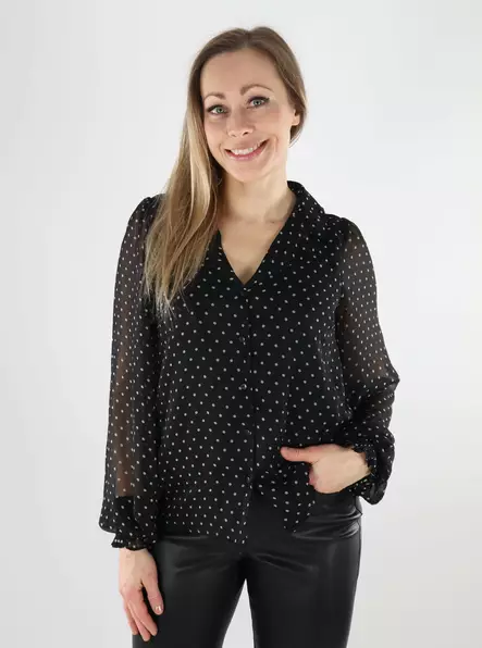 Vila women's shirt Shirt black/white dots - Women's shirts and blouses - 140045 - 1