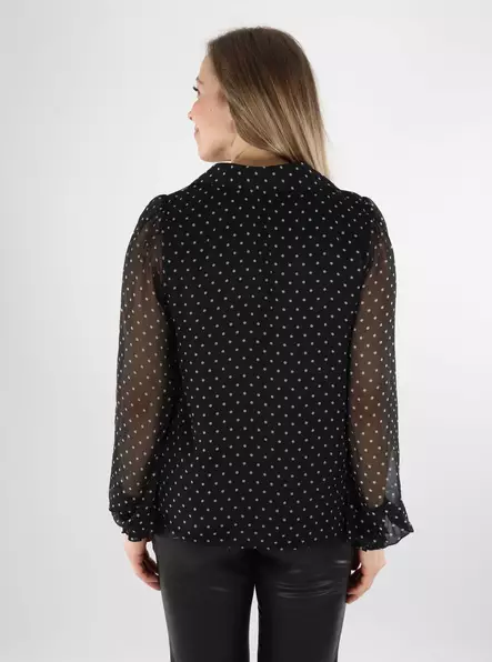 Vila women's shirt Shirt black/white dots - Women's shirts and blouses - 140045 - 2