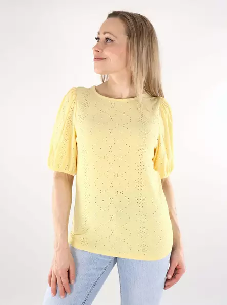 Vila women's t-shirt O-Neck pale banana - Women's T-shirts - 138245 - 1