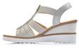 Rieker Wedge Sandals V3572-80 silver - Rieker women`s sandals - 128215 - 2