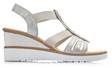 Rieker Wedge Sandals V3572-80 silver - Rieker women`s sandals - 128215 - 1