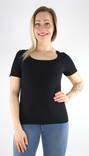 Vero Moda T-Shirt Aggi rib, black - Women's T-shirts - 130835 - 1