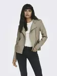 Only women's biker jacket Ava Faux weathered teak - Women's leather- and pu-jackets - 136485 - 1