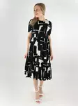 Vero Moda patterned dress O-Neck Calf black/white abst - Dresses and tunics - 138595 - 1