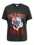 Only Carmakoma T-shirt black/rose - Women's T-shirts - 141395 - 1