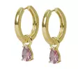 Snö of Sweden Earrings Trinity drop pendant ring gold/light pink - Earrings - 141605 - 1