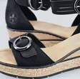 Rieker women's wedge sandals 63780-00 black - Rieker women`s sandals - 140365 - 6