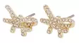 Snö of Sweden Earrings Ribbon gold/clear - Earrings - 140025 - 2