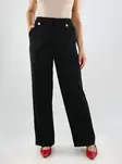Vila wide-leg trousers Wide Button black - Women's trousers - 138885 - 1