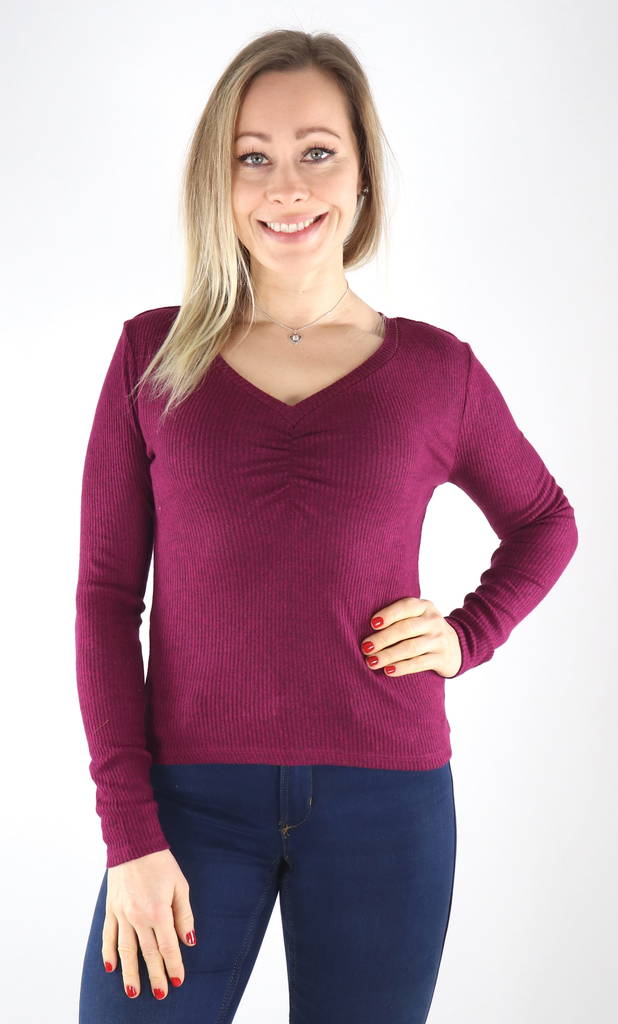 JDY Shirt v-neck - Women's long sleeved shirts - 132425 - 1