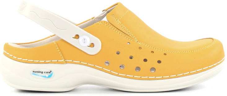 Machine Washable Work Shoes leather, Yellow - Women's work shoes - 126365 - 1