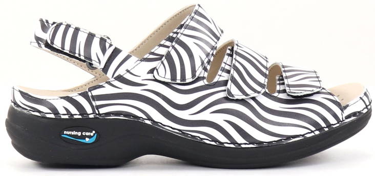 Nursing Care Machine Washable Sandals leather WG18F81 zebra - Women's work shoes - 132515 - 1