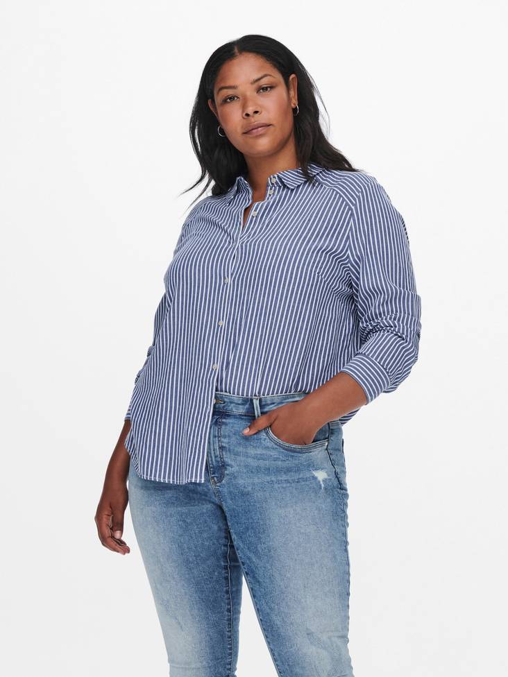 Only Carmakoma Dress Shirt, blue - Women's shirts and blouses - 129125 - 1