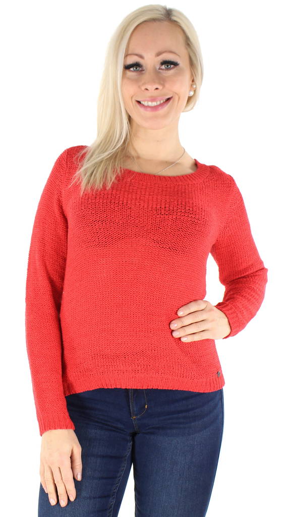Only Knitted Shirt Geena xo high risk red - Women's knitwear - 124765 - 1