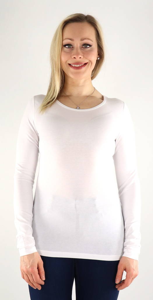 Only Shirt Live love o-neck white - Women's long sleeved shirts - 133305 - 1