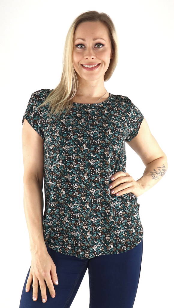 Only T-Shirt Balsam green/fall ditsy - Women's T-shirts - 133865 - 1