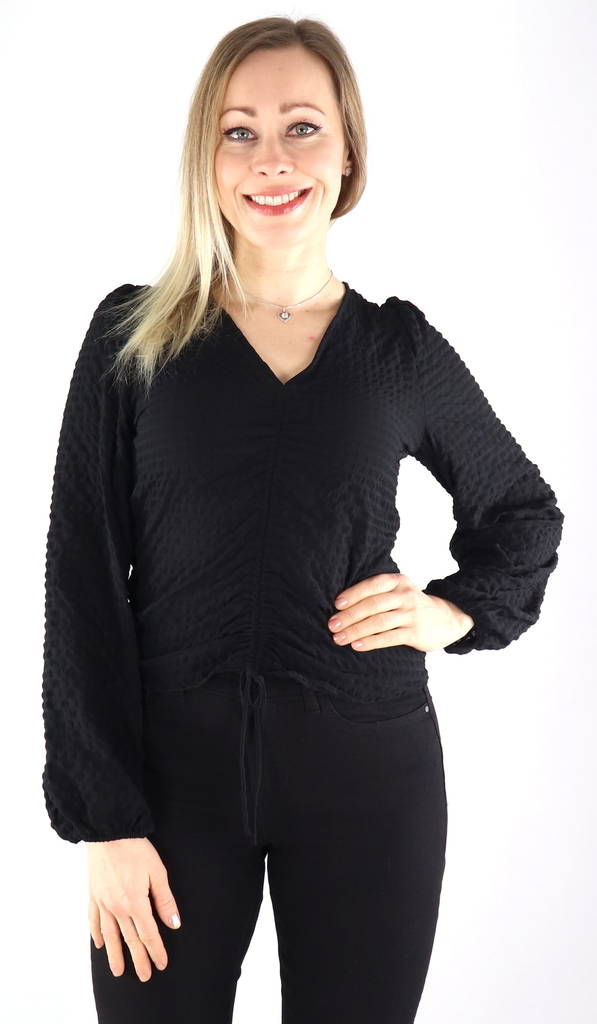Only Shirt Heidi ruching, black - Women's long sleeved shirts - 132685 - 1