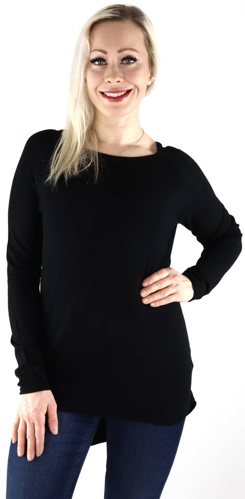 Only Sweater lacy long, black - Women's knitwear - 132145 - 1