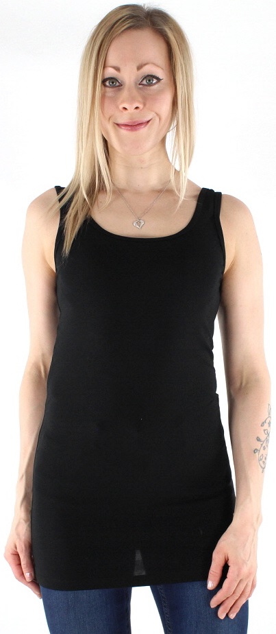 Only long top Live love long tank black - Women's tank tops - 120095 - 1