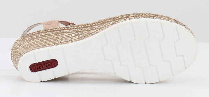 Rieker Wedge Sandals 61916-31, rose - Stilettoshop.eu webstore