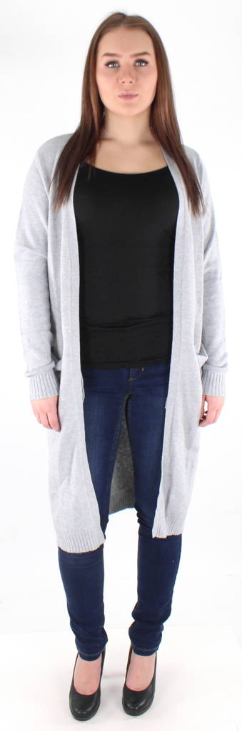 Vila Women's Cardigan Ril long, Light Gray - Women's knitwear - 122785 - 1