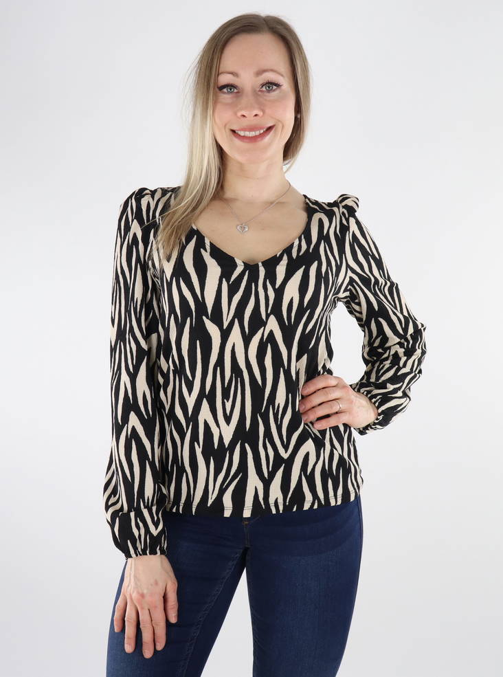Vila Paita v-neck black/lula - Women's long sleeved shirts - 135695 - 1