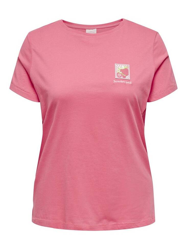 Only Carmakoma women's plus size t-shirt Tropic coral - Women's T-shirts - 136065 - 1