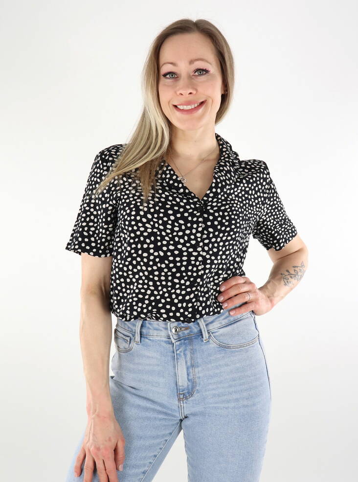 Pieces women's t-shirt silver black/dot - Women's T-shirts - 136185 - 1