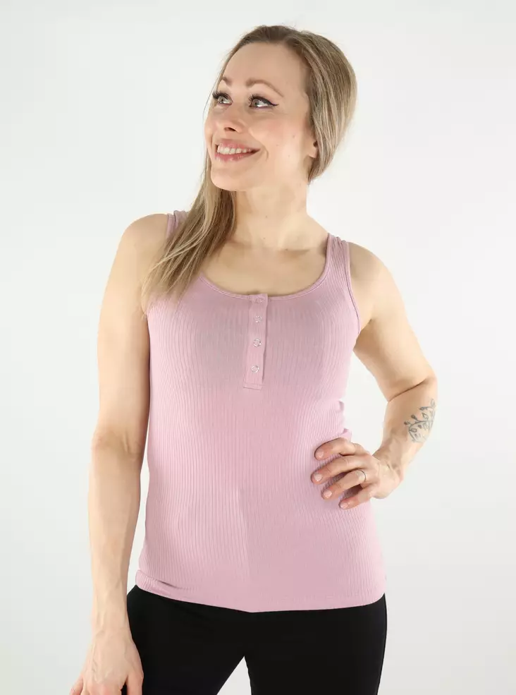 Pieces women's ribbed top PCKITTE Tank dawn pink - Women's tank tops - 138235 - 1