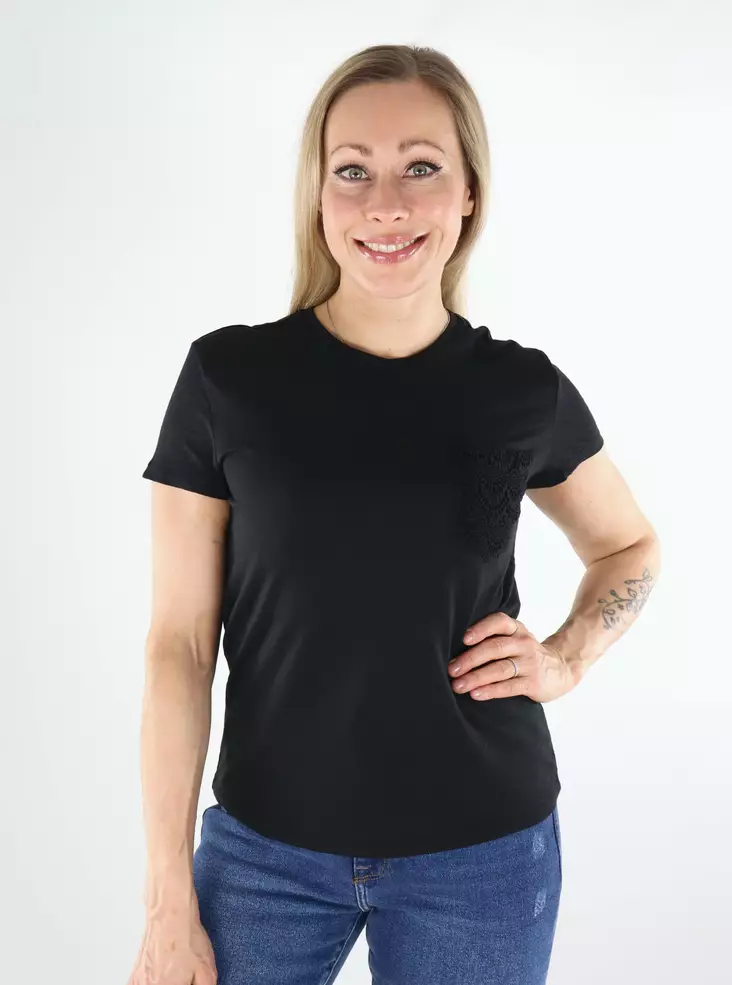 Only women's t-shirt black/diny pocket - Women's T-shirts - 138615 - 1