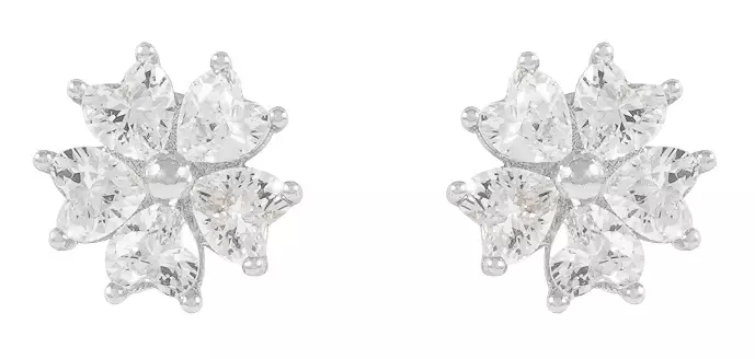 Snö of Sweden Earrings Nisi flower silver/clear - Earrings - 138635 - 1