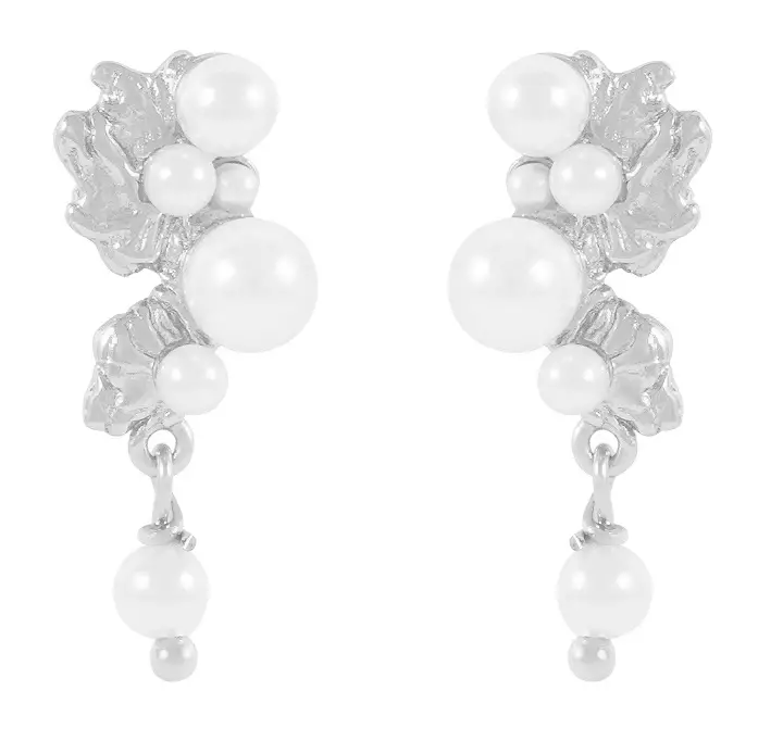 Snö of Sweden Earrings Line silver/white - Earrings - 138645 - 1