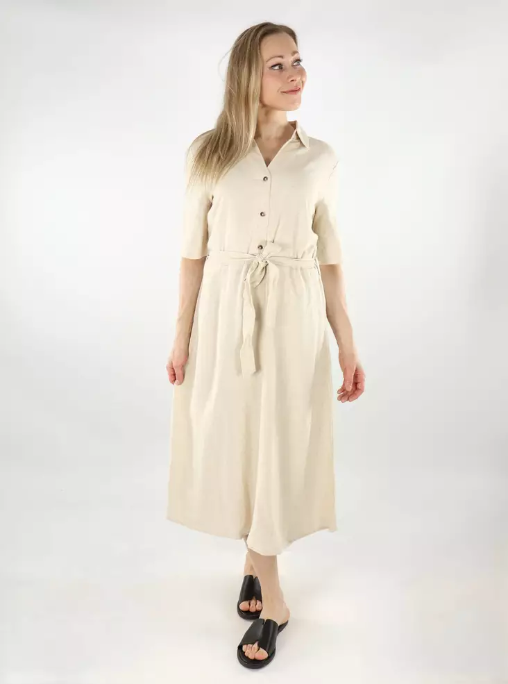 JDY midi dress Say 2/4 Midi Shirt oatmeal - Dresses and tunics - 138705 - 1