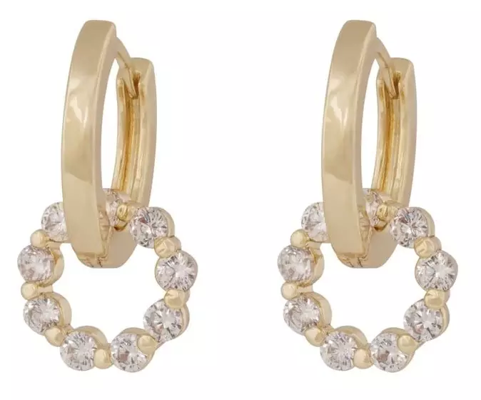 Snö of Sweden Earrings Eira ring gold/clear - Earrings - 140015 - 1