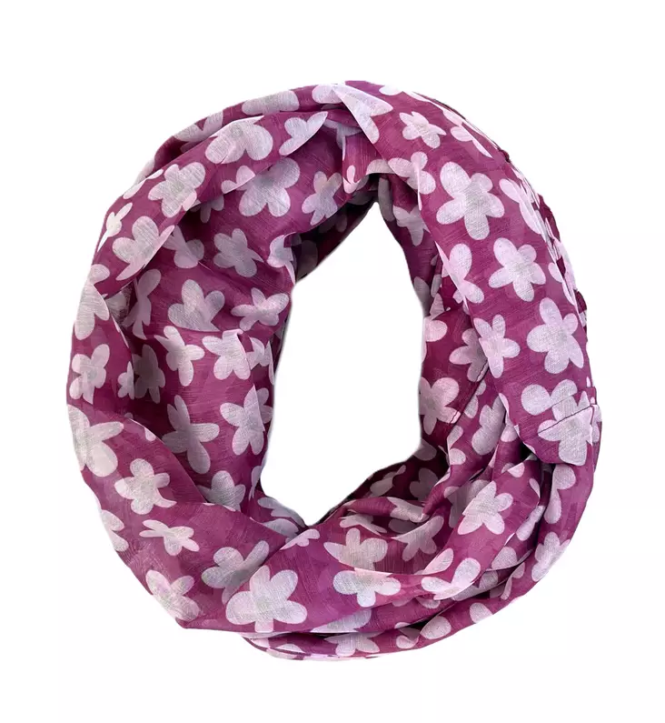 Pieces floral tube scarf raspberry radia/candle pin - Women's scarfs - 140145 - 1