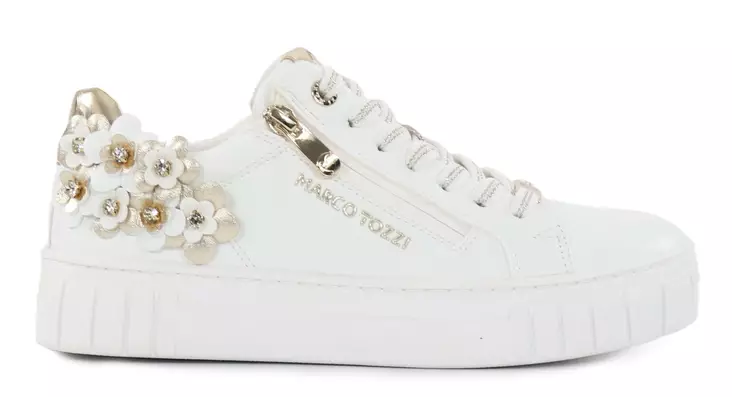 Marco Tozzi women's floral sneakers 23720-46 white comb - Women's sneakers - 140525 - 1