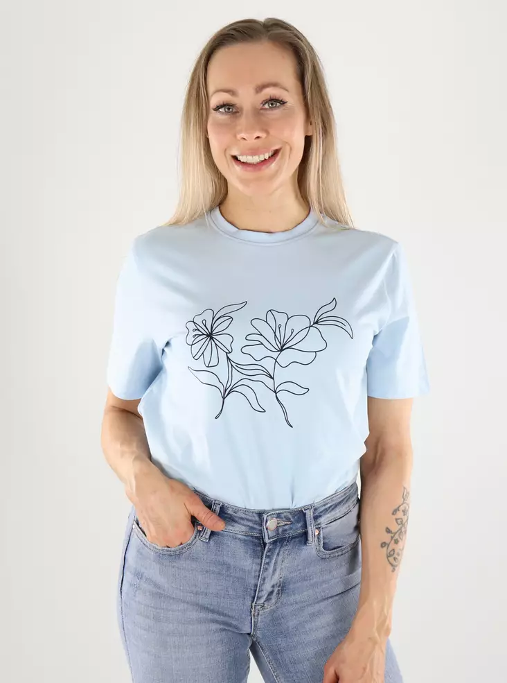 Vila t-shirt nantucket breez/flower - Women's T-shirts - 140965 - 1