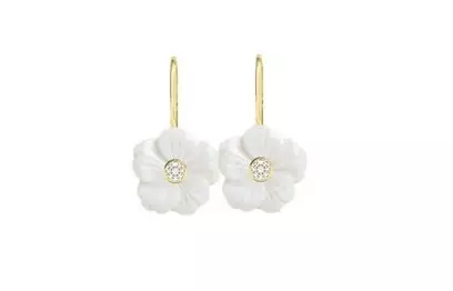 Snö of Sweden Earrings Florette g/white - Earrings - 141135 - 1
