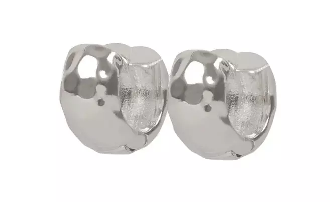 Snö of Sweden Earrings Union nine hammered ring 12 mm silver - Earrings - 141595 - 1