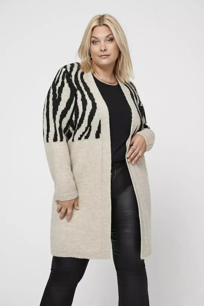 Carmakoma Cardigan ANIMAL whitecap gray - Women's knitwear - 139555 - 1