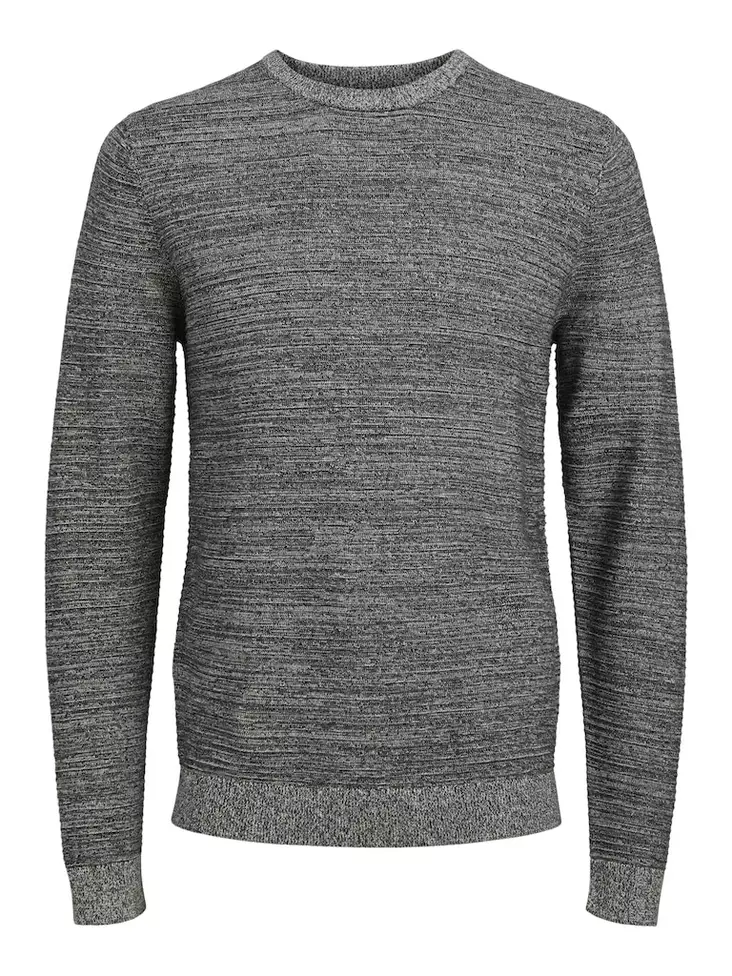 Jack&Jones men's sweater Otto Crew Neck black/twisted - Men's knitwear - 137285 - 1